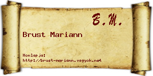 Brust Mariann névjegykártya