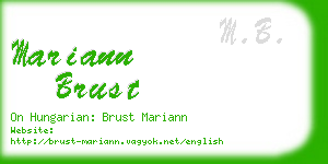 mariann brust business card